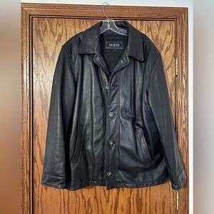 GUESS Men’s Black XL Leather Jacket in Excellent Condition. Worn maybe 3 times.